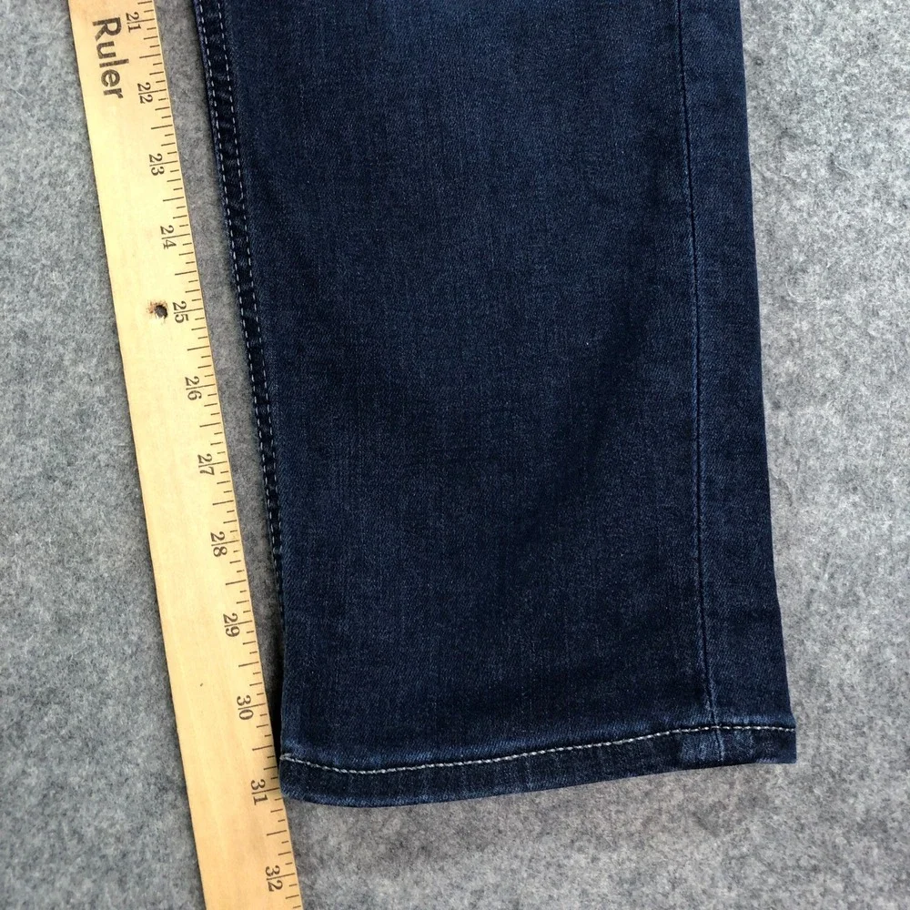 Banana Republic Mens Traveler Jeans 34x32 Tapered Fit Blue Dark Wash Stretch